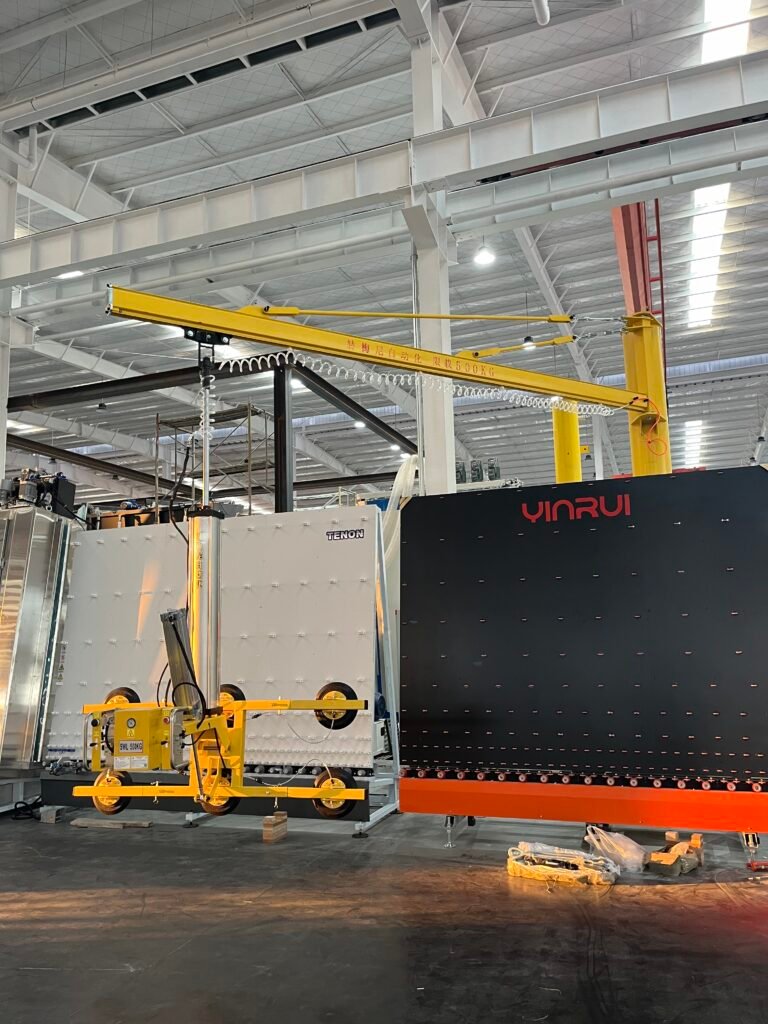 Pneumatic glass vacuum lifter with Flip and Rotate for glass process line