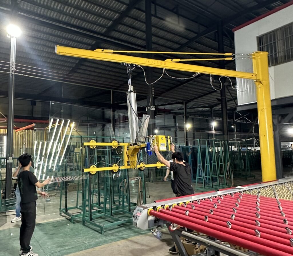 Awovolift Electric Pneumatic Glass Vacuum Suction Cup Lifter Flip Rotate Transport Glass Removal Suction Cups Line CE 350KG