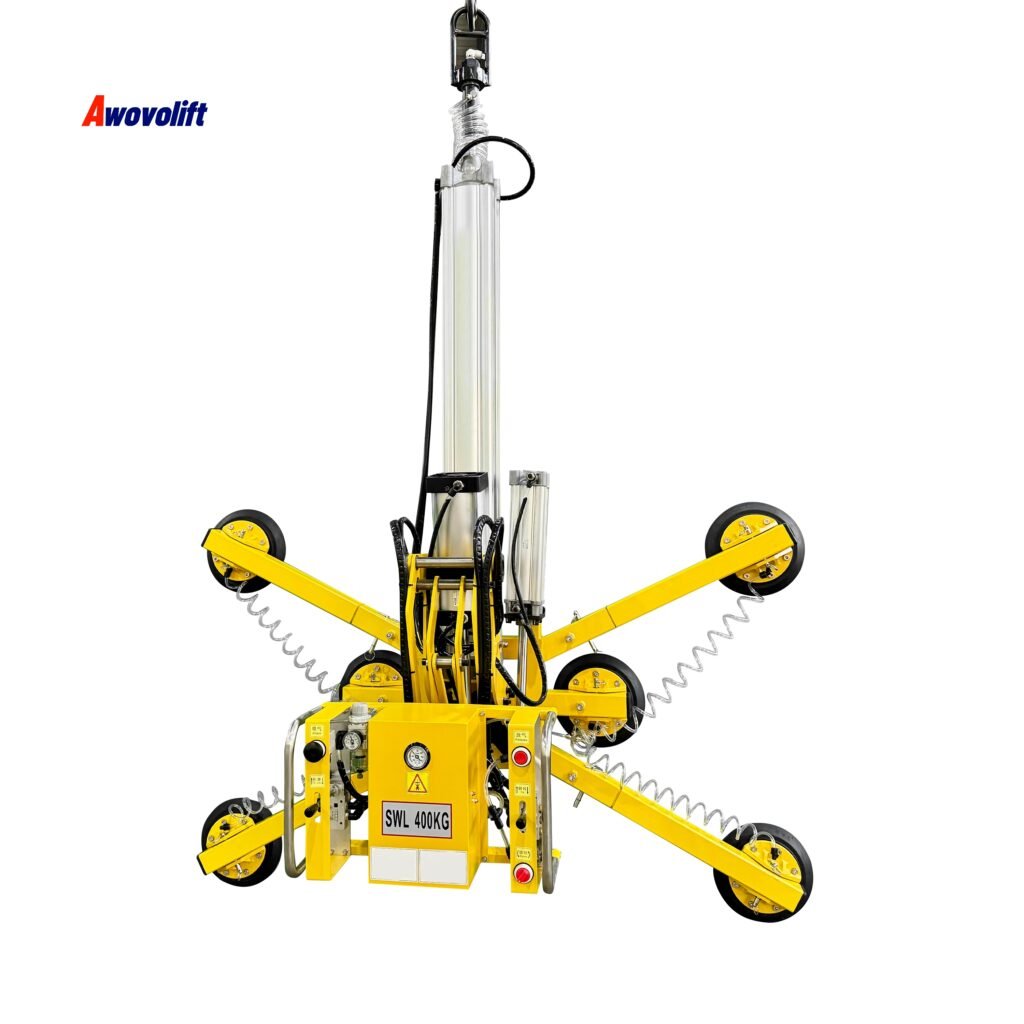 Pneumatic glass vacuum lifter with Flip and Rotate for glass process line