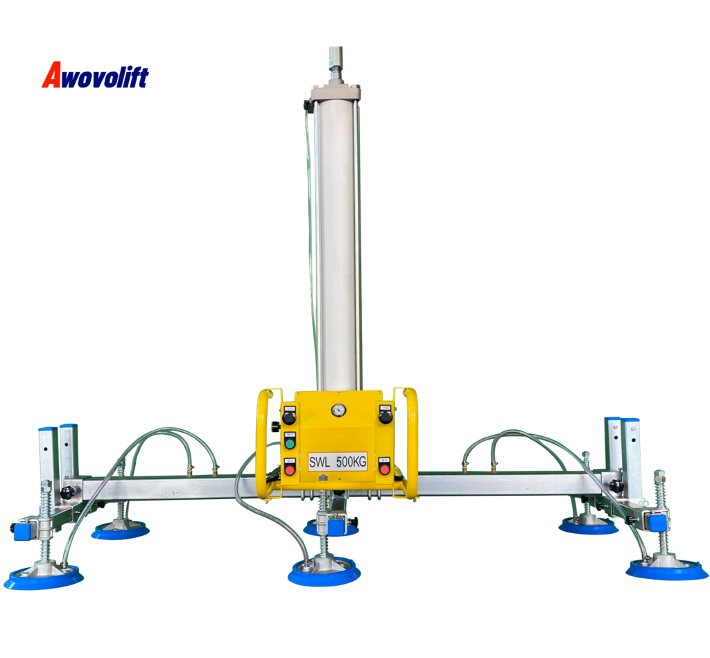 Awovolift Laser Feeding CNC Metal Sheet Vacuum Lifter Suction Crane Plated for Sheet Metal Aluminium panel Pneumatic Elevator