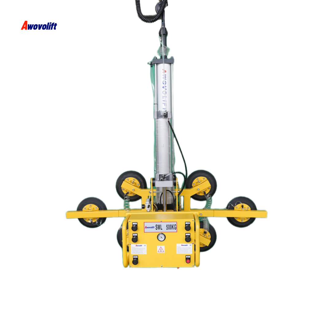 Pneumatic glass vacuum lifter with Flip and Rotate for glass process line