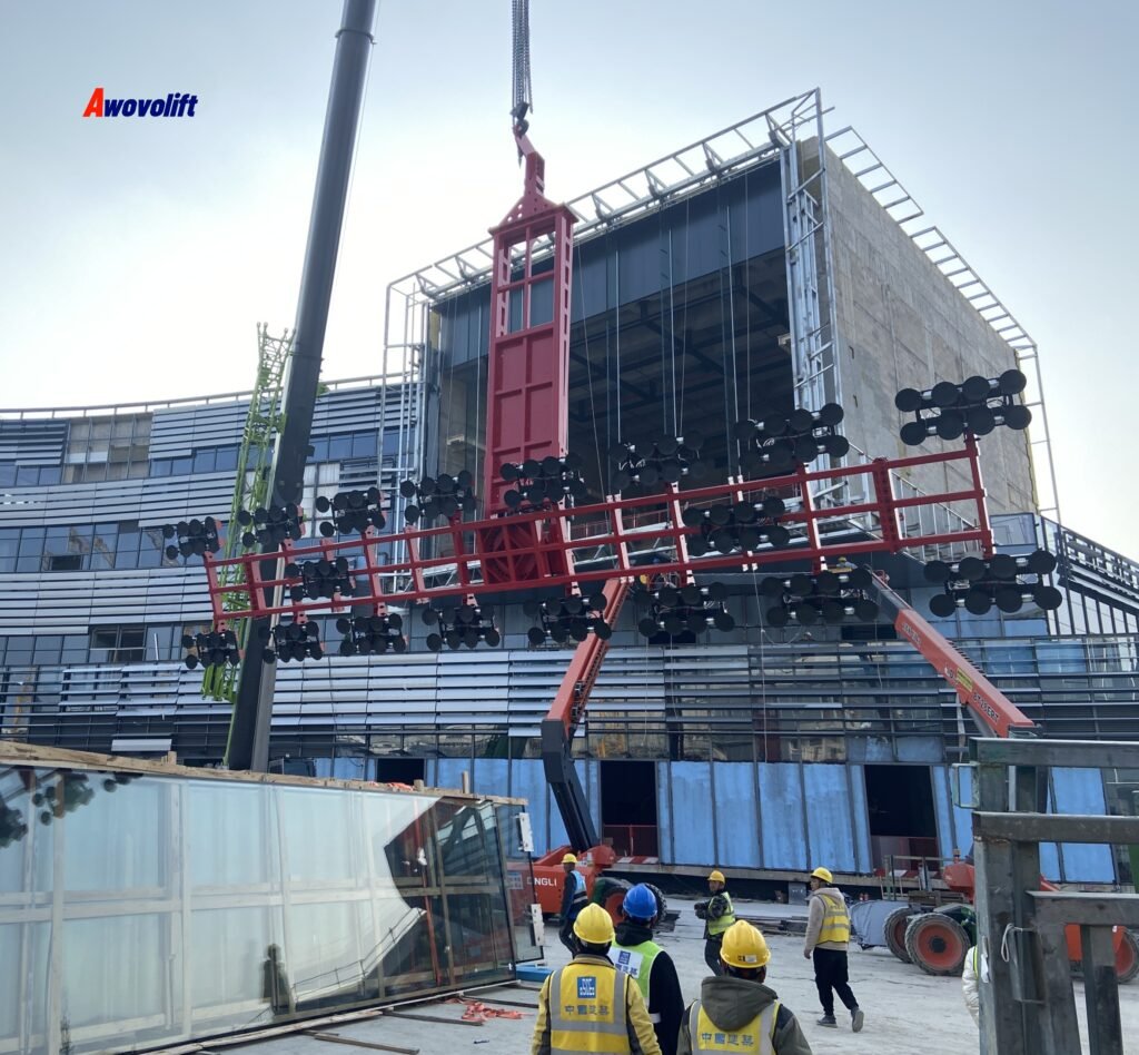 Awovolift Hydraulic Vacuum Huge Glass Lifting Device 18M 5tons Glazing Vacuum Lifter Remote Control Flip Rotate Industrial Equipment