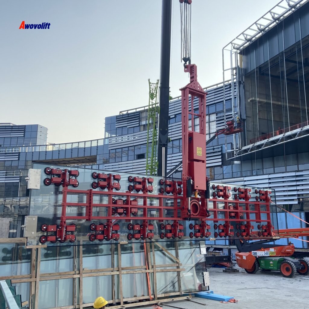 Awovolift Hydraulic Vacuum Huge Glass Lifting Device 18M 5tons Glazing Vacuum Lifter Remote Control Flip Rotate Industrial Equipment
