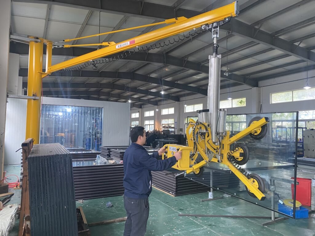 Pneumatic glass vacuum lifter with Flip and Rotate for glass process line